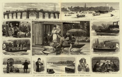 Notas de un artista en una carrera de botes interuniversitaria de John Charles Dollman